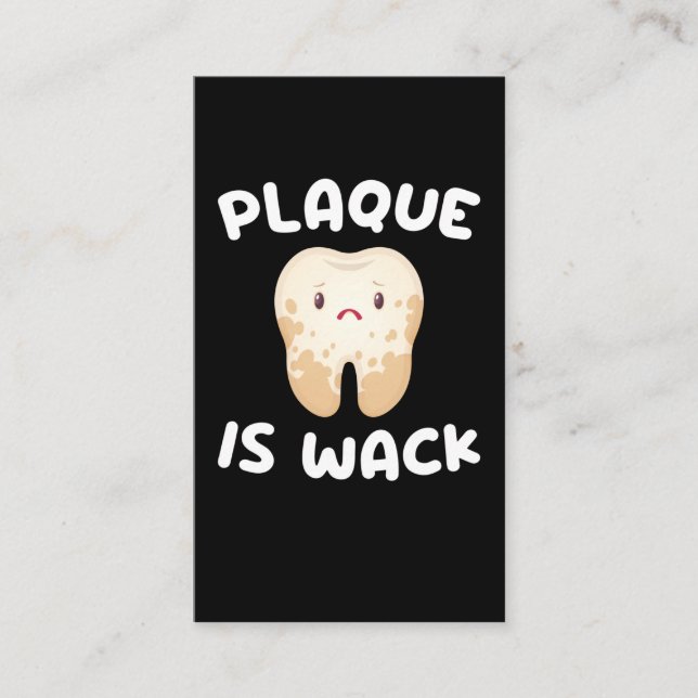 Tarjeta De Visita Funny Tooth Plaque Dentist Assistant (Anverso)