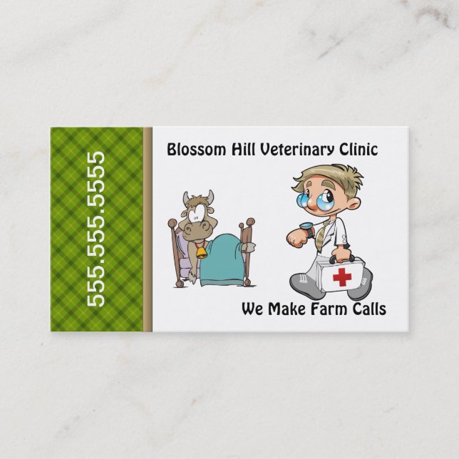 Tarjeta De Visita Funny Veterinary Business Card (Anverso)