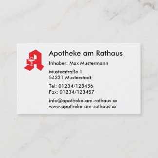 Tarjeta De Visita Für Apotheken de Visitenkarte