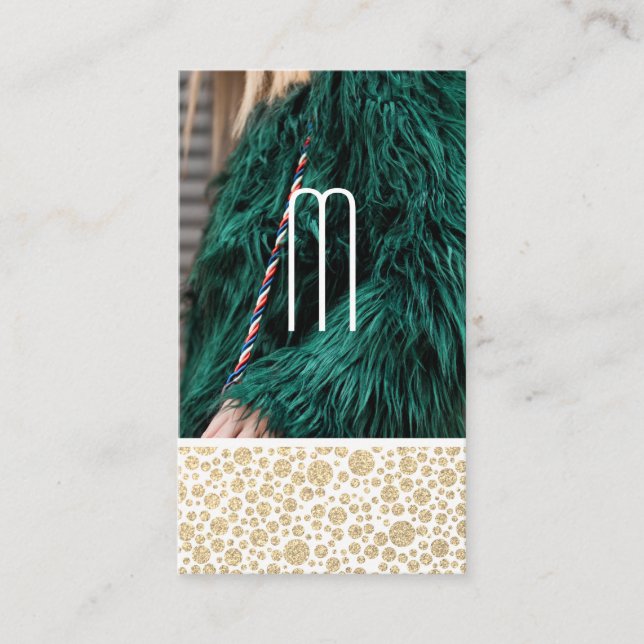 Tarjeta De Visita Fur verde | Modelo de moda | Consultor (Anverso)