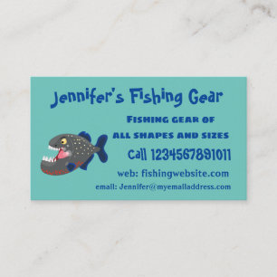 Tarjeta De Visita Furioso ilustracion personalizado de piranha