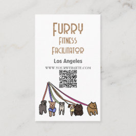 Tarjeta De Visita Furry Fitness Facilitador Código QR de Los Angeles