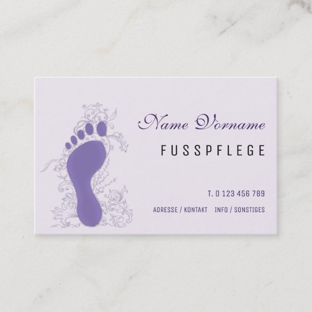 Tarjeta De Visita fusspflege cuidado pie (Anverso)