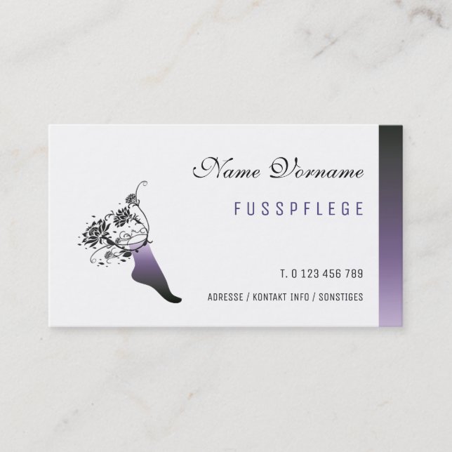 Tarjeta De Visita fusspflege cuidado pie (Anverso)