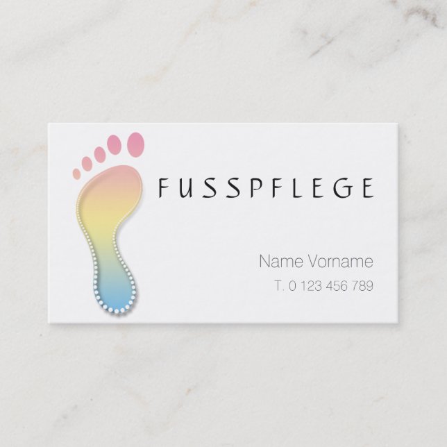 Tarjeta De Visita fußpflege cuidado pie (Anverso)