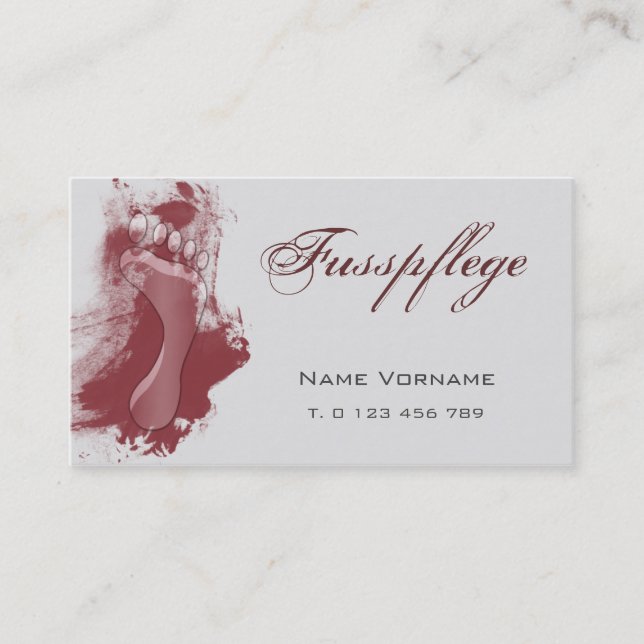 Tarjeta De Visita fußpflege cuidado pie (Anverso)