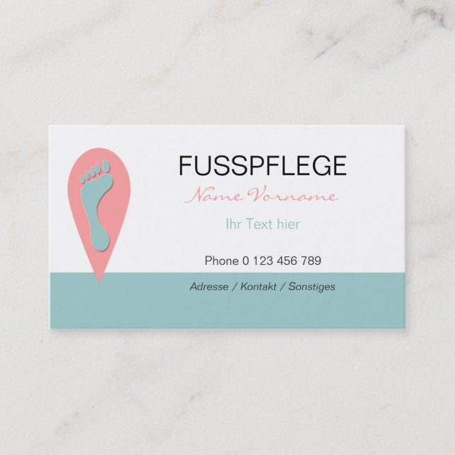 Tarjeta De Visita fusspflege cuidado pie (Anverso)