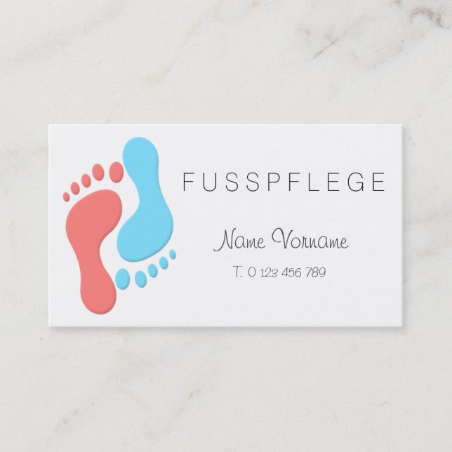 Tarjeta De Visita fußpflege cuidado pie (Anverso)