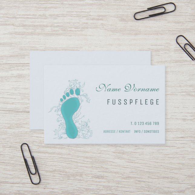 Tarjeta De Visita fusspflege cuidado pie (Anverso/Reverso In Situ)