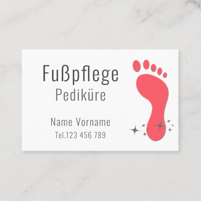 Tarjeta De Visita Fußpflege Pediküre (Anverso)