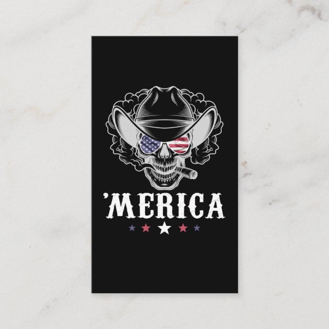 Tarjeta De Visita Fútbol americano Cowboy Merica 4 de julio (Anverso)