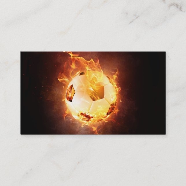 Tarjeta De Visita Fútbol bajo fuego, bola, fútbol (Anverso)
