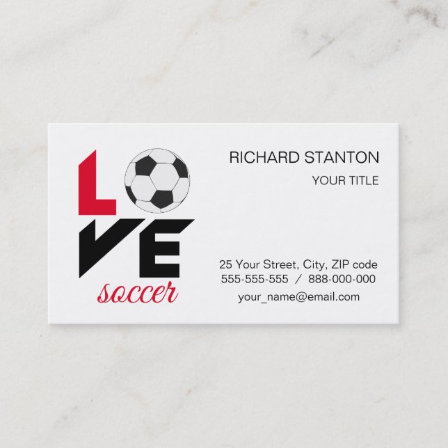 Tarjeta De Visita Fútbol de amor (Anverso)