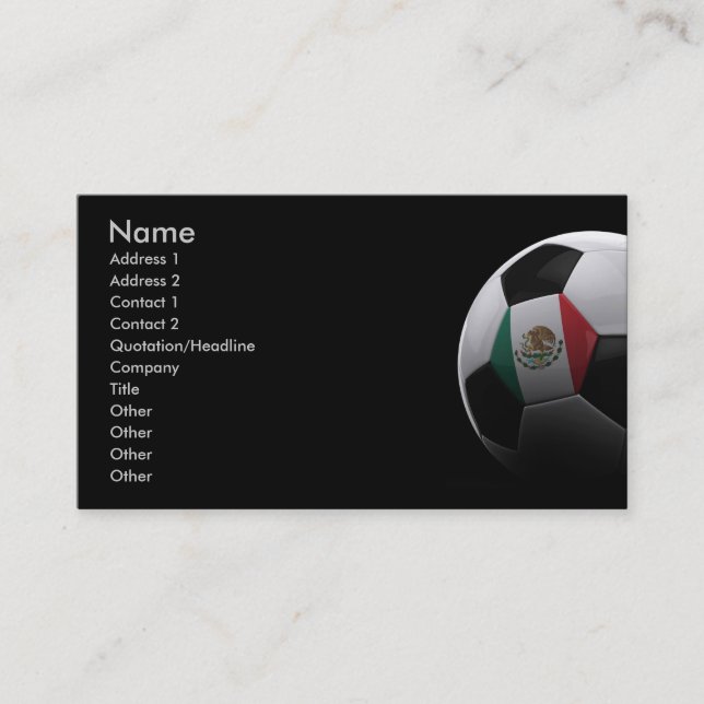 Tarjeta De Visita Fútbol en México (Anverso)