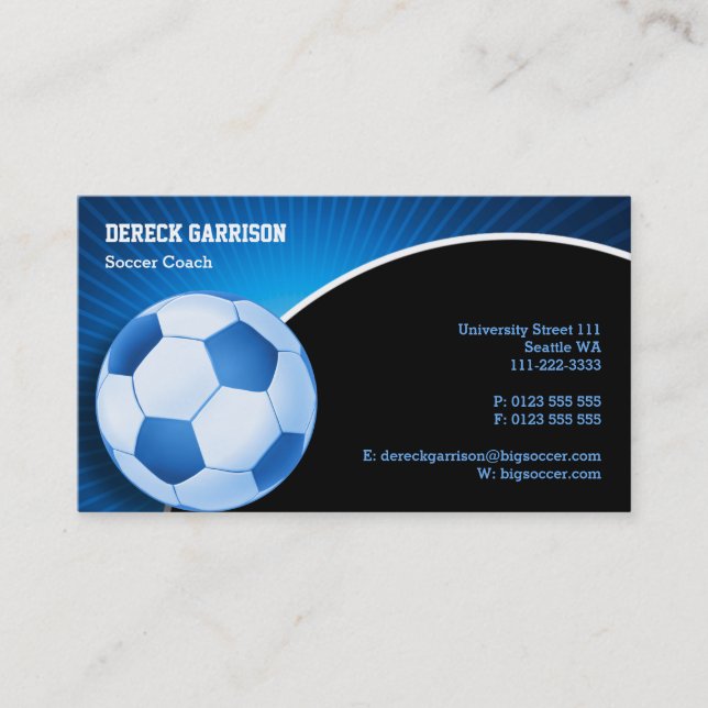 Tarjeta De Visita Fútbol | Entrenador deportivo de fútbol (Anverso)