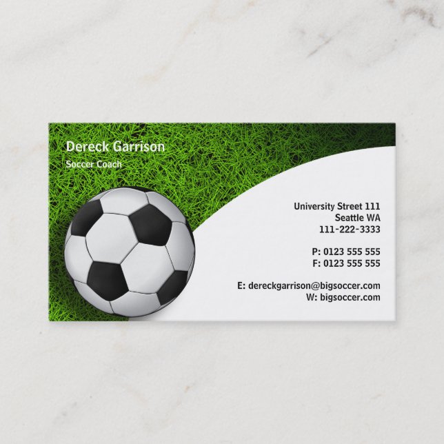 Tarjeta De Visita Fútbol | Entrenador deportivo de fútbol (Anverso)