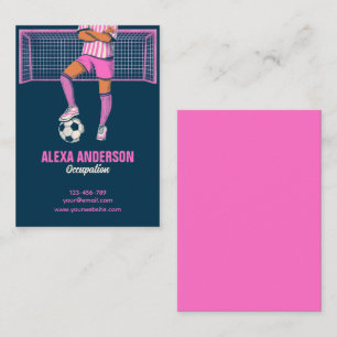 Tarjeta De Visita Fútbol femenino rosa