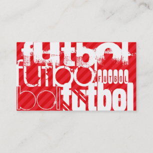 Tarjeta De Visita Futbol; franjas rojas escarlatas