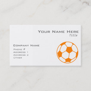 Tarjeta De Visita Fútbol naranja y blanco