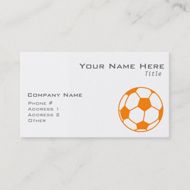 Tarjeta De Visita Fútbol naranja y blanco (Anverso)