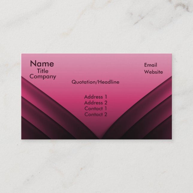 Tarjeta de visita futurista, rosa oscuro (Anverso)