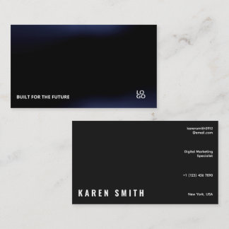 Tarjeta De Visita Futuristic Dark Tech Startup Business Card