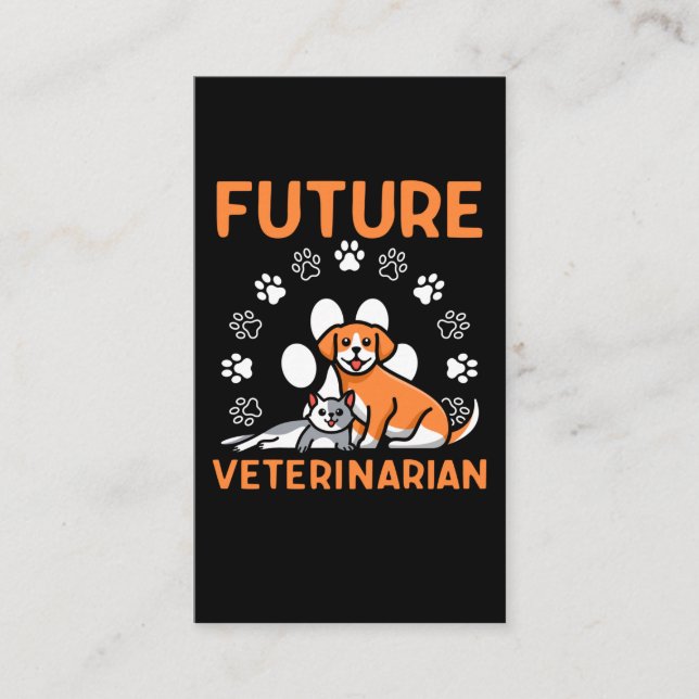 Tarjeta De Visita Futuro estudiante veterano Vet Tech Pet Lover (Anverso)