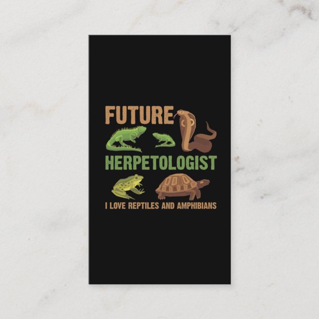 Tarjeta De Visita Futuro Herpetólogo Reptile Anfibios Hincha (Anverso)