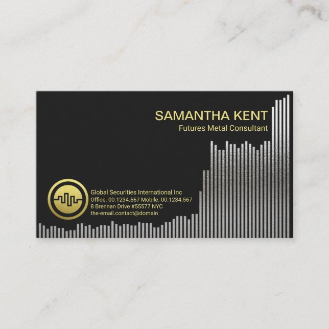 Tarjeta De Visita Futuros Metalizado de tendencia ascendente Compart (Anverso)