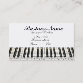 Tarjeta De Visita G-Clef Music Notes Piano Keyboard Business Card