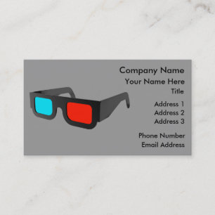 Tarjeta De Visita Gafas 3D Retro Gráficas