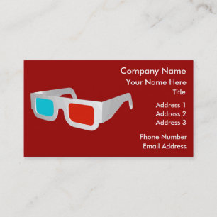 Tarjeta De Visita Gafas 3D Retro Gráficas