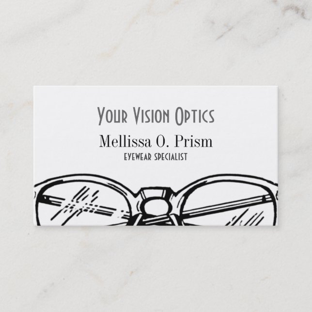 Tarjeta De Visita Gafas clásicas de montura de cuerno para profesion (Anverso)