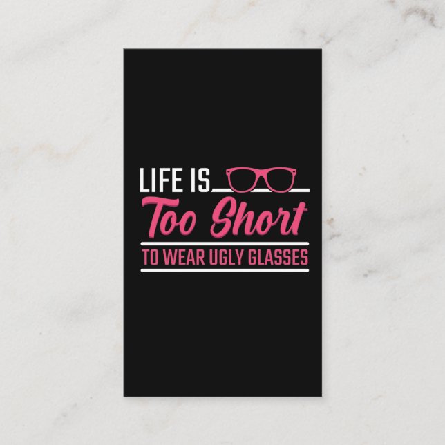 Tarjeta De Visita Gafas Feo De Médica Ocular De Humor Óptico Optomet (Anverso)