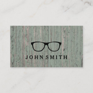 Tarjeta De Visita Gafas modernas rústicas y refinadas Logo Madera Ve