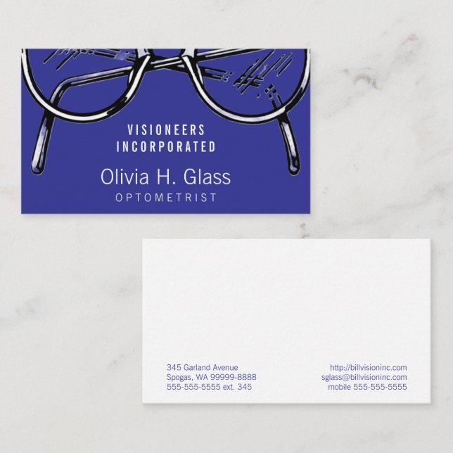 Tarjeta De Visita Gafas Ocular Visión Óptica (Anverso / Reverso)