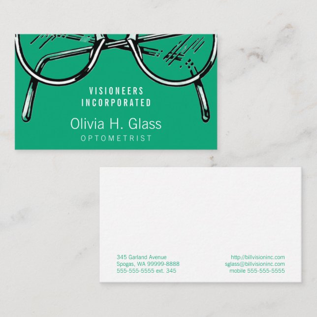 Tarjeta De Visita Gafas Ocular Visión Óptica (Anverso / Reverso)