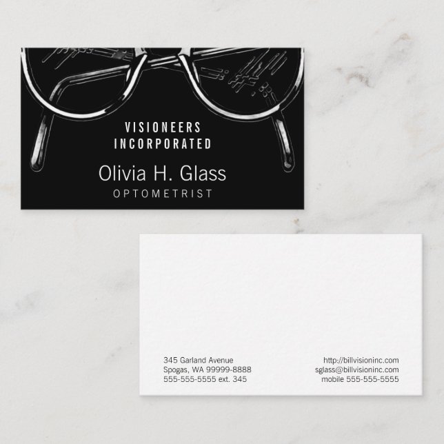 Tarjeta De Visita Gafas Ocular Visión Óptica (Anverso / Reverso)