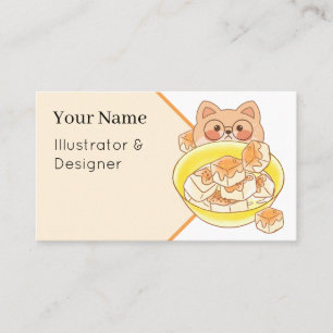 Tarjeta De Visita Gafas Shiba Piou: Desafío del Tazón de Tofu Kawaii