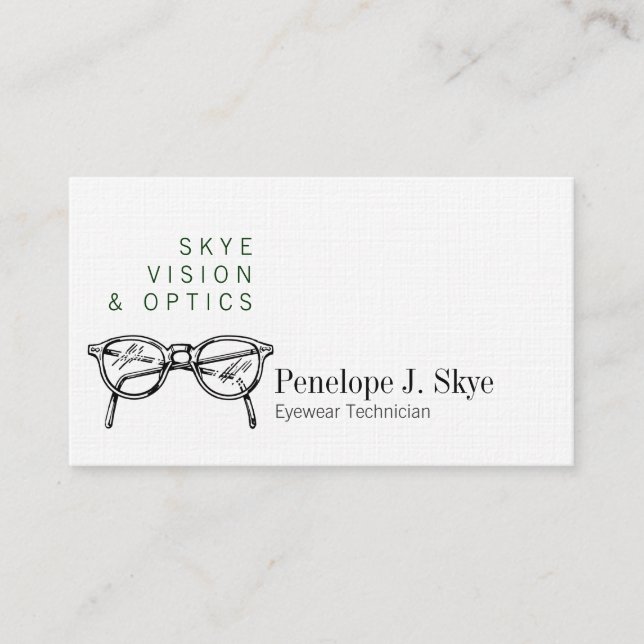 Tarjeta De Visita Gafas Skye Spectacles Visión Óptica (Anverso)