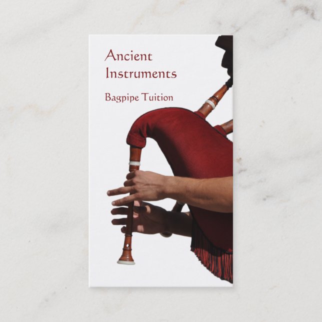 Tarjeta De Visita Gaita o jugador de la gaita (Anverso)