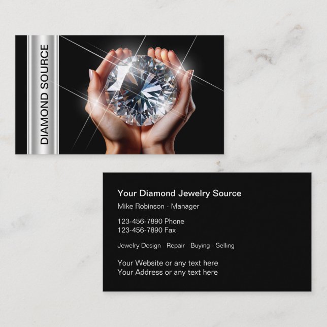 Tarjeta De Visita Galardonado de joyas de diamantes de lujo (Anverso / Reverso)