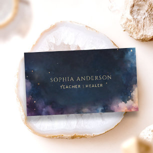 Tarjeta De Visita Galaxia celeste Moda moderna azul de la Marina de 