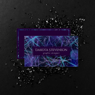 Tarjeta De Visita Galaxia cósmica   Aclaramiento azul morado y rosa