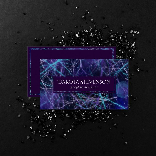 Tarjeta De Visita Galaxia cósmica | Aclaramiento azul morado y rosa (Subido por el creador)