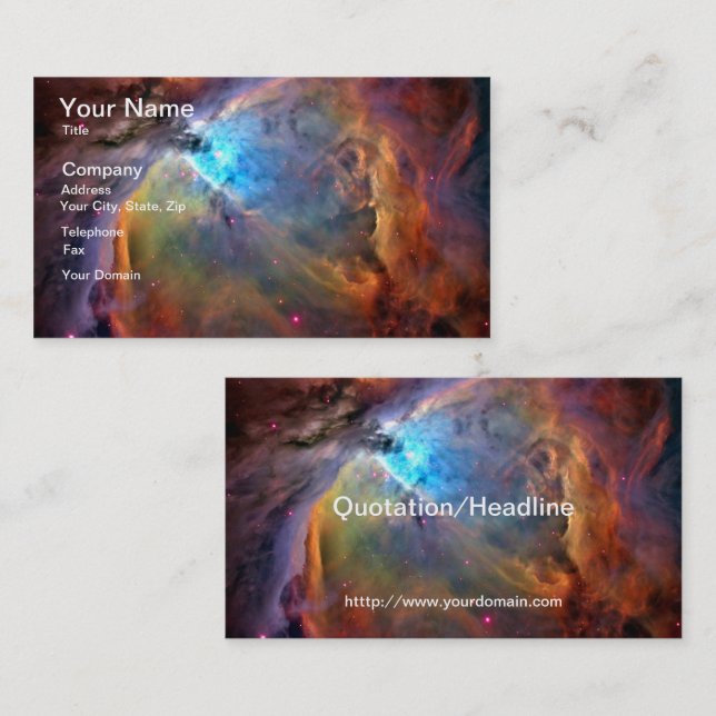 Tarjeta De Visita Galaxia espacial Orion Nebula (Anverso / Reverso)
