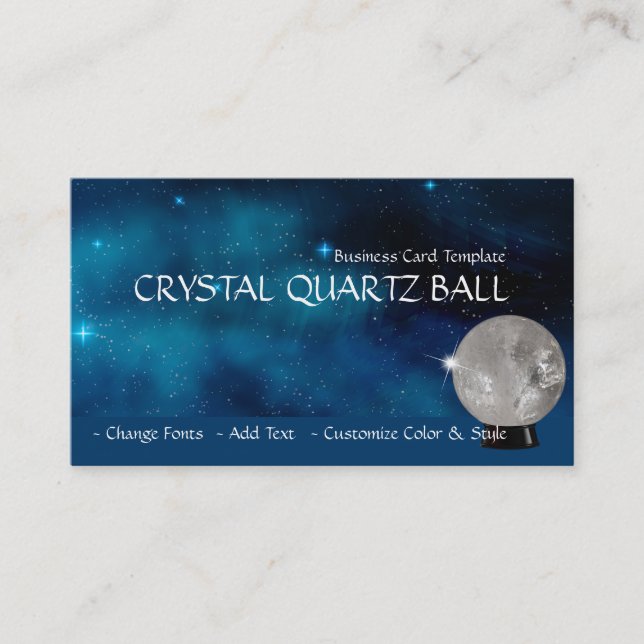 Tarjeta De Visita Galaxia Estrella Azul Reiki Curación Cristal (Anverso)