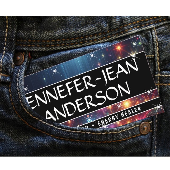 Tarjeta De Visita Galaxia Nebula Purpurina Lluvia Estrellas Esparcan (Subido por el creador)