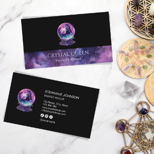 Tarjeta De Visita Galaxia psíquica media púrpura mística bola de cri