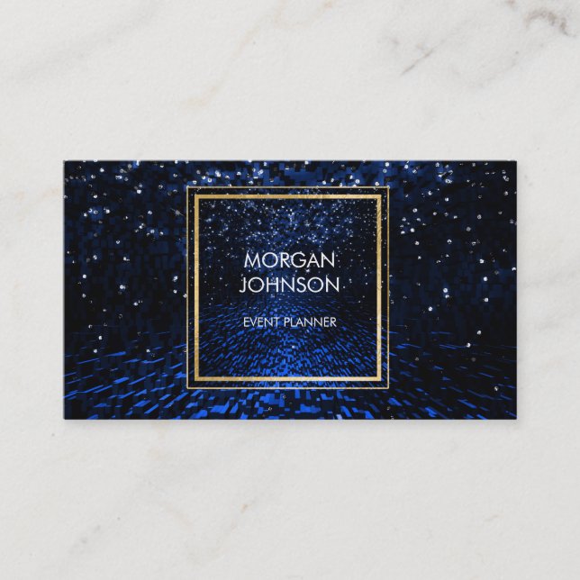 Tarjeta De Visita Galaxia Space Black Confetti Vip (Anverso)